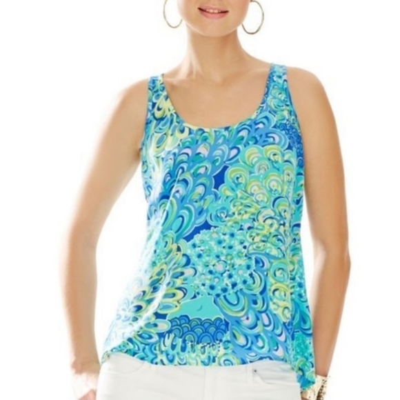 LILLY PULITZER Size S Green Multi Sleeveless Top - Picture 2 of 8